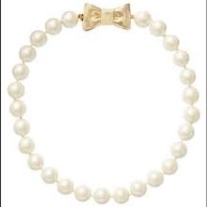 Kate Spade pearl necklace with bow clasp